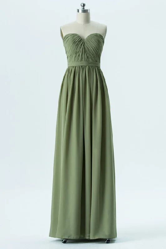 Lime Green Chiffon Sweetheart Bridesmaid Dress Denim unclassified dresses