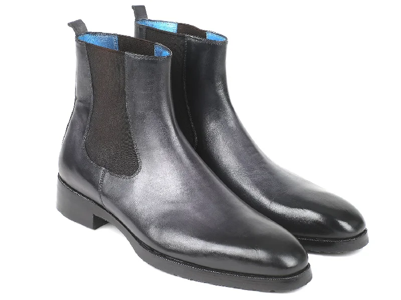 Paul Parkman Black & Gray Chelsea Boots (ID#BT661BLK) Comfortable unclassified dresses