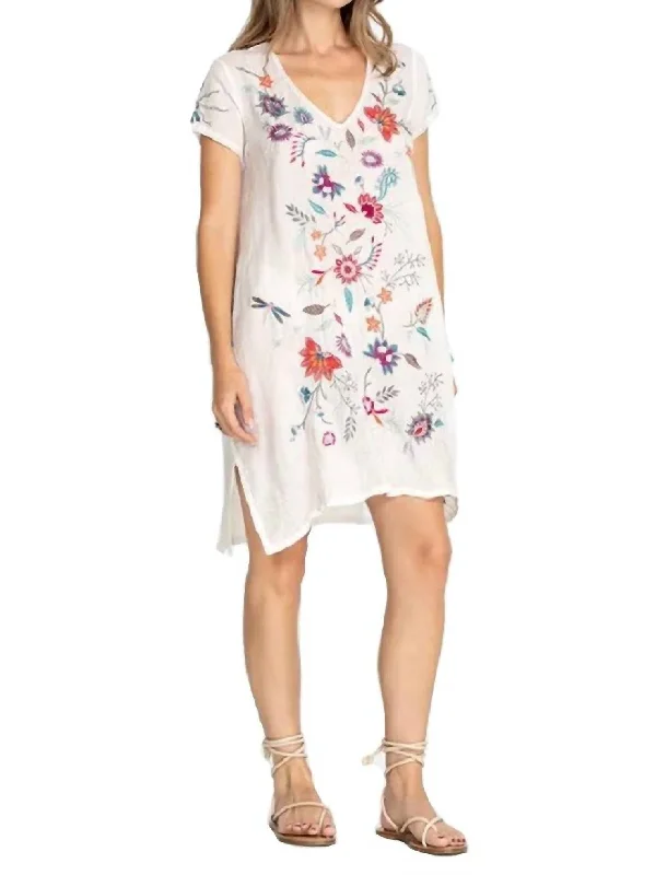 Phoebe Drape Tunic Dress In White Everyday wear unclassified dresses