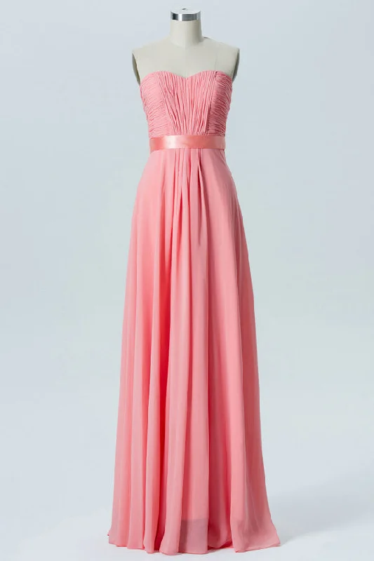 Pink Sweetheart Bow Back Bridesmaid Dress Beach unclassified dresses