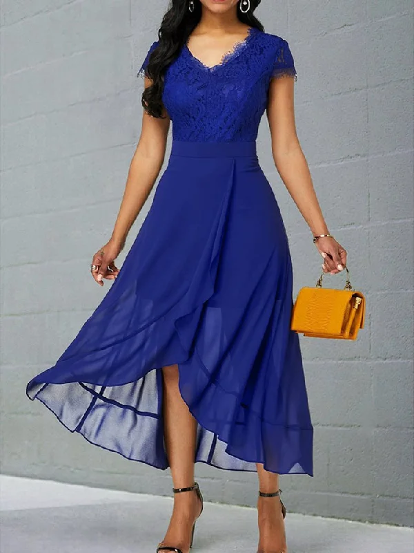 Elegant V Neck Chiffon Dress  QY56 Discounted unclassified dresses