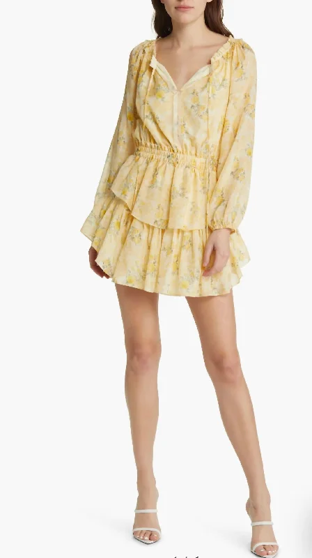 Popover Dress Ld256-1420 In Lemon Daydreamer Lounge unclassified dresses