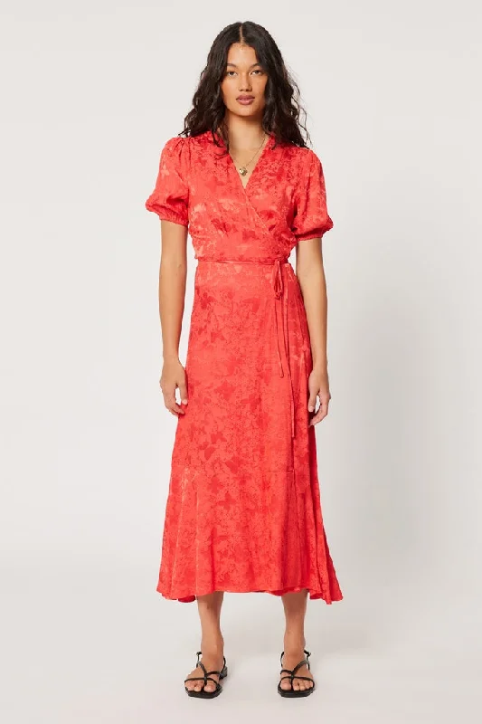 Rollas Verona Dress Jacquard Cherry High-low unclassified dresses