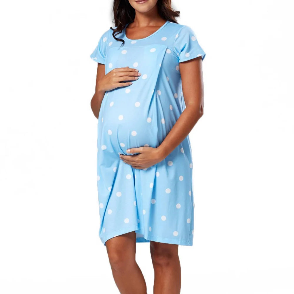 Maternity Summer Dress Polka Dot Pregnant Women Loose Anniversary unclassified dresses