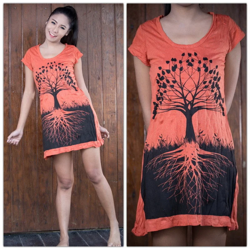 Womens Tree of Life Dress in Orange Knitted unclassified dresses