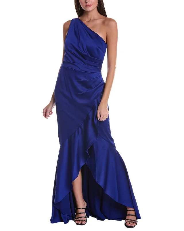 Teri Jon by Rickie Freeman Hammered Satin Gown Preppy unclassified dresses