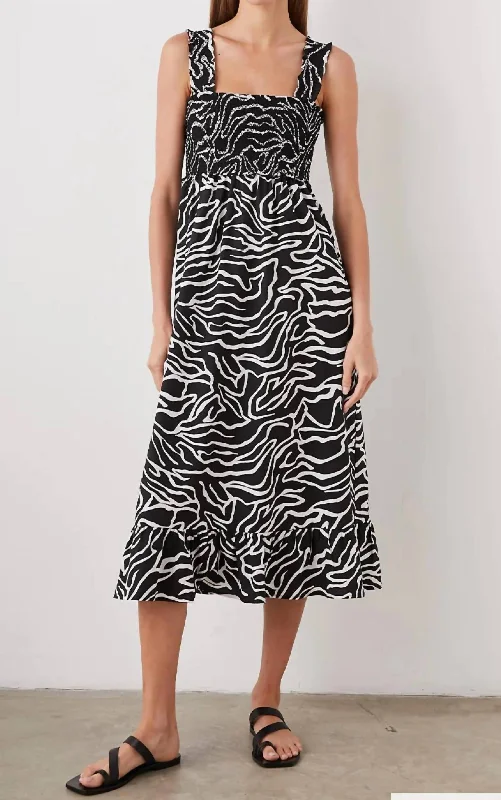 The Rumi Contour Lines Dress In Black/white Unique unclassified dresses