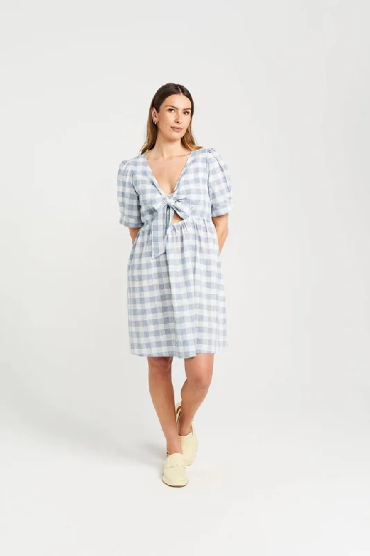 Thing Thing Dazzle Dress - Marine Check Printed unclassified dresses