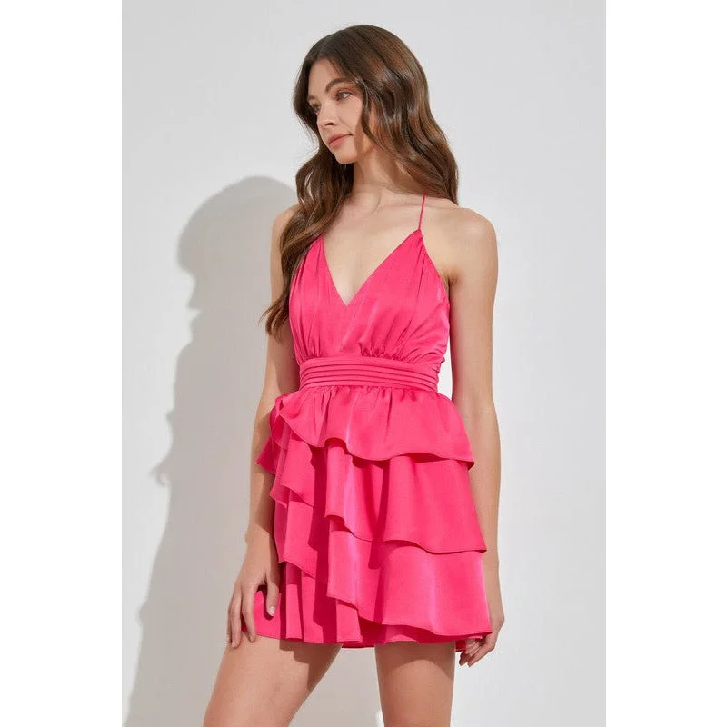 Unbalance Ruffle Dress Mesh unclassified dresses