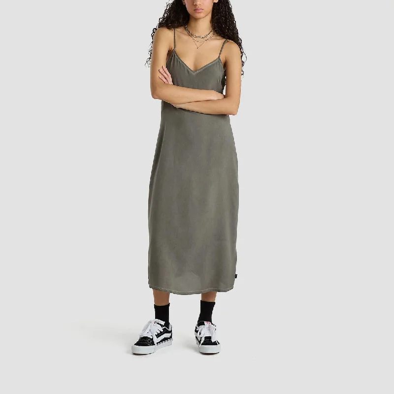 Vans Campbell Slip Dress Black - Womens Satin unclassified dresses