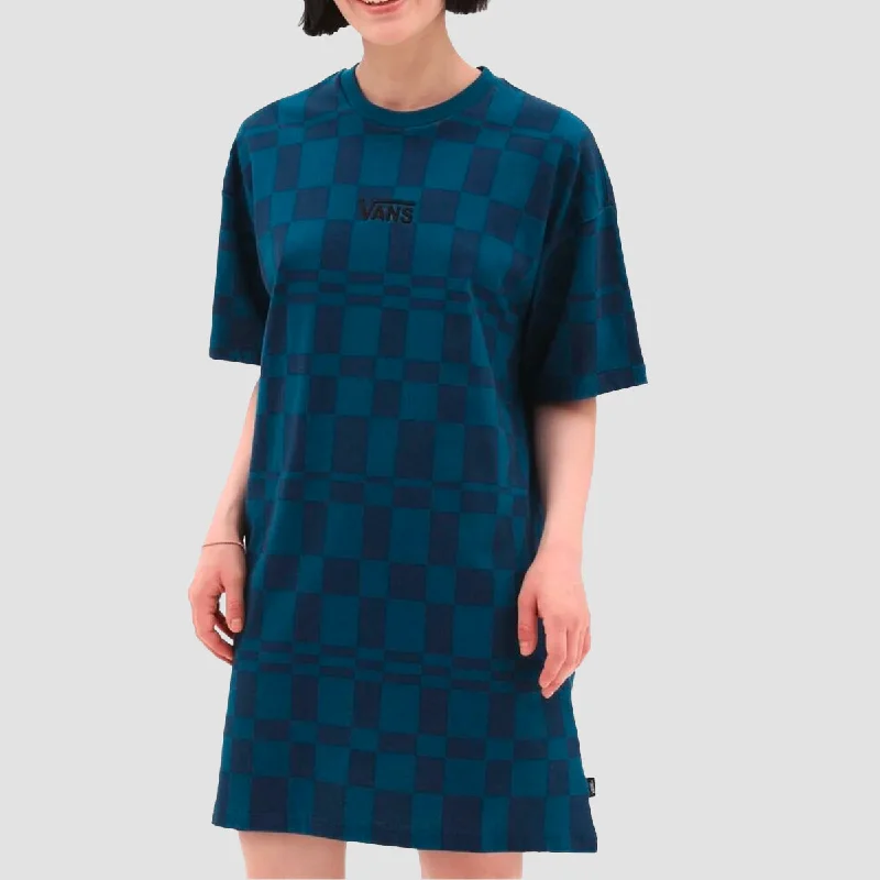 Vans Center Vee Print Tee Dress Vans Teal - Womens Casual unclassified dresses