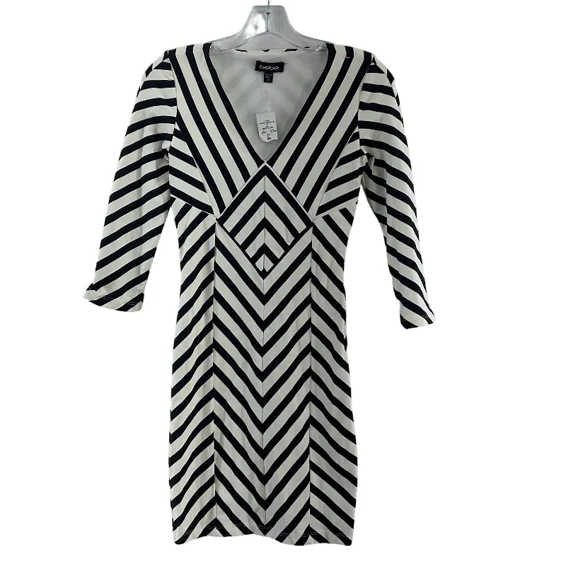 Vintage Bebe Black White Chevron Striped Womens Sheath Dress Knee-Length XS NWT Pastel unclassified dresses