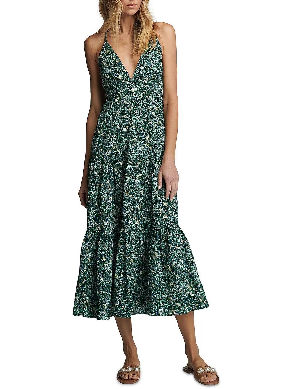 Womens Crepe Tea-Length Fit & Flare Dress Lightweight unclassified dresses