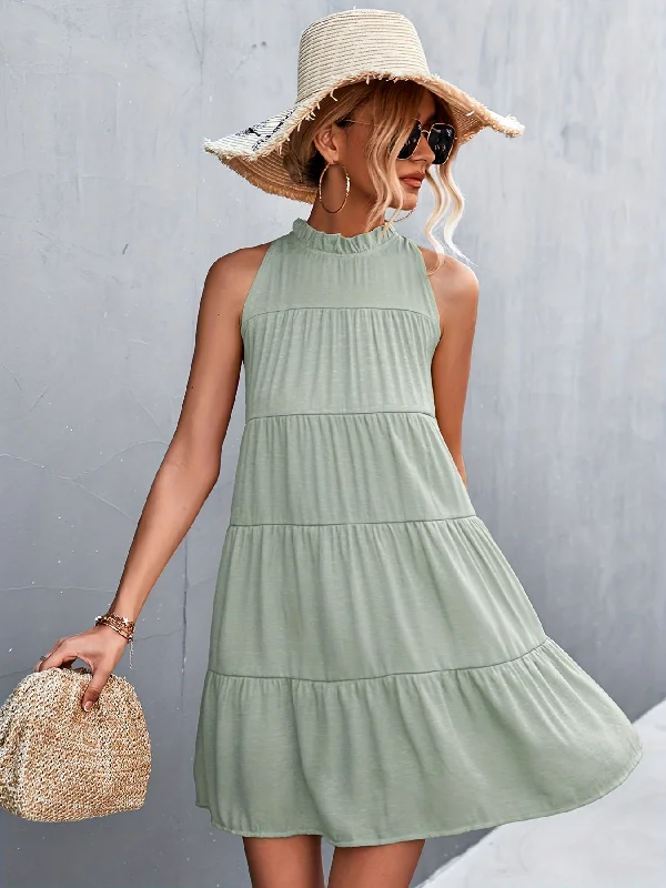 Women's Dresses Sleeveless Halter Loose A-Line Dress AE1017 Spring unclassified dresses