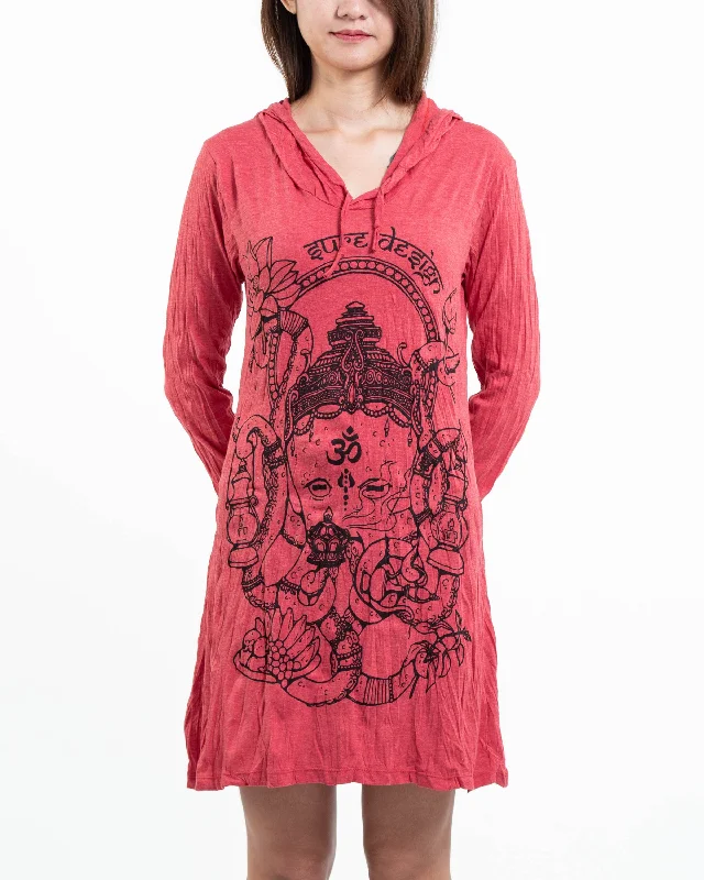 Womens Octopus Oracle Hoodie Dress in Red Long sleeve unclassified dresses