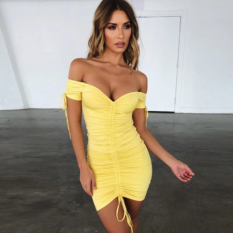 Women's Summer Off-Shoulder Backless Sheath Dress Bodycon unclassified dresses