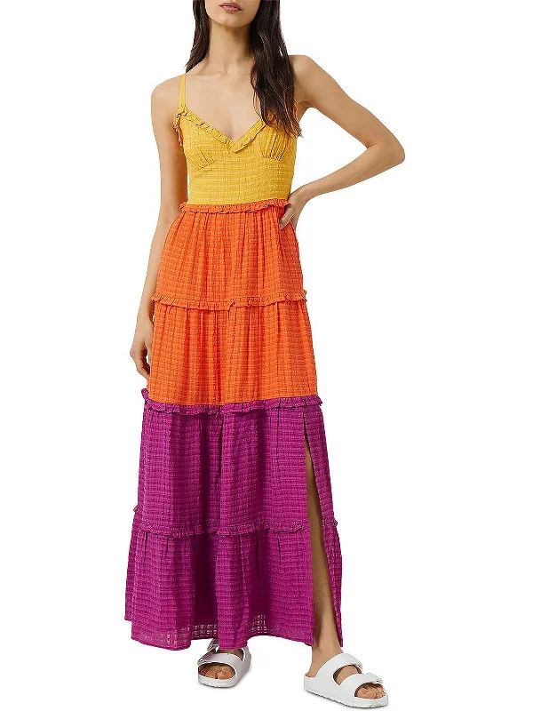 Womens V-neck Tiered Sundress Y2K unclassified dresses