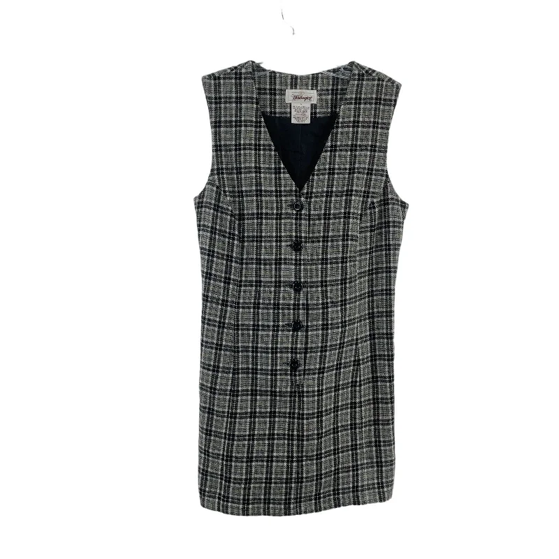 Worthington VTG Black Plaid Button-Up Sleeveless A-Line Dress Women’s 6 Preowned Trendy new unclassified dresses