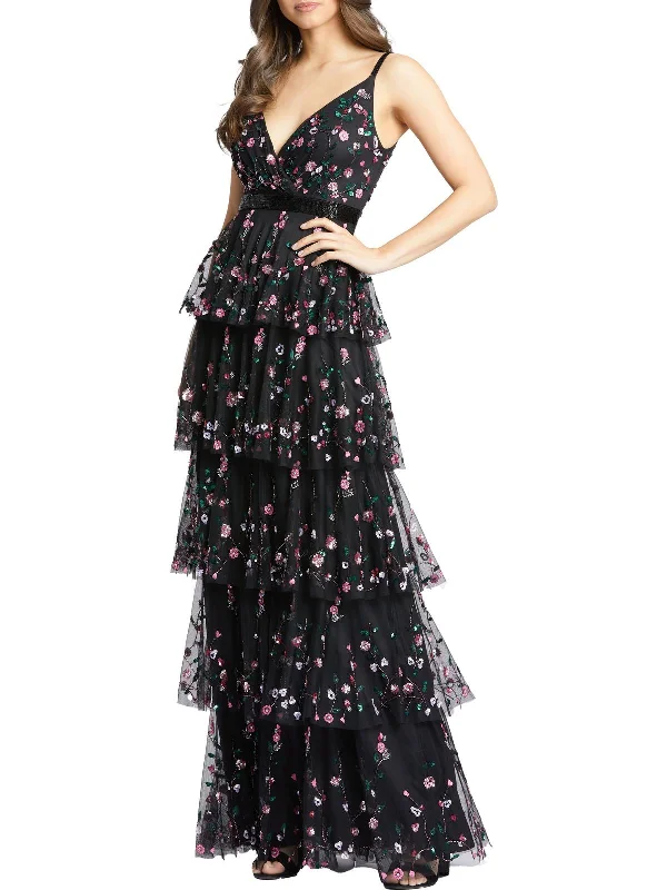 Womens Floral Maxi Evening Dress Maxi Skirt Style