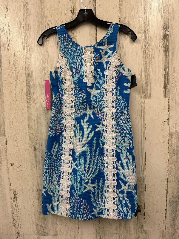 Blue Dress Casual Midi Lilly Pulitzer, Size 2 Casual A-line Skirt