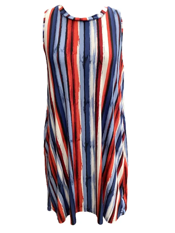 Blue & Red & White Dress Casual Midi Apt 9, Size S Button-down Midi Skirt