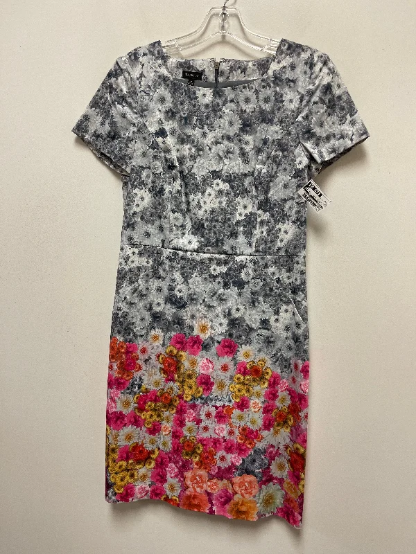 Grey & Pink Dress Casual Midi Talbots, Size M Elegant A-line Skirt